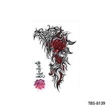 Load image into Gallery viewer, Arm Sleeve Tattoo Waterproof Temporary Body Art Creative Tattoo Sticker Rose Colorful Men Full Skull Totem Tattoo Stickers
