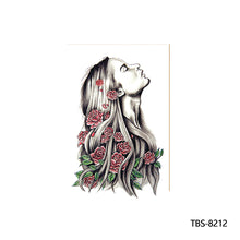 Load image into Gallery viewer, Flower Arm Tattoo Stickers Animal Simulation Tattoo Stickers Men Lion Wild Wolf Tiger Full Skull Totem Tattoo Stickers