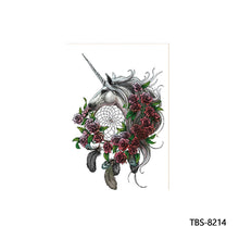 Load image into Gallery viewer, Flower Arm Tattoo Stickers Animal Simulation Tattoo Stickers Men Lion Wild Wolf Tiger Full Skull Totem Tattoo Stickers