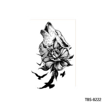 Load image into Gallery viewer, Flower Arm Tattoo Stickers Animal Simulation Tattoo Stickers Men Lion Wild Wolf Tiger Full Skull Totem Tattoo Stickers