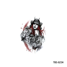 Load image into Gallery viewer, Flower Arm Tattoo Stickers Animal Simulation Tattoo Stickers Men Lion Wild Wolf Tiger Full Skull Totem Tattoo Stickers