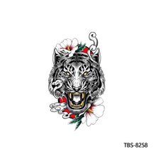 Load image into Gallery viewer, Creative Flower Arm Tattoo Stickers Animal Simulation Tattoo Stickers Men Lion Wild Wolf Tiger Full Skull Totem Tattoo Stickers