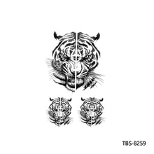 Load image into Gallery viewer, Creative Flower Arm Tattoo Stickers Animal Simulation Tattoo Stickers Men Lion Wild Wolf Tiger Full Skull Totem Tattoo Stickers