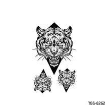 Load image into Gallery viewer, Creative Flower Arm Tattoo Stickers Animal Simulation Tattoo Stickers Men Lion Wild Wolf Tiger Full Skull Totem Tattoo Stickers