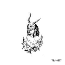 Load image into Gallery viewer, Creative Flower Arm Tattoo Stickers Animal Simulation Tattoo Stickers Men Lion Wild Wolf Tiger Full Skull Totem Tattoo Stickers