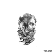 Load image into Gallery viewer, Creative Flower Arm Tattoo Stickers Animal Simulation Tattoo Stickers Men Lion Wild Wolf Tiger Full Skull Totem Tattoo Stickers