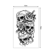 Load image into Gallery viewer, Creative Flower Arm Tattoo Stickers Sketch Flower Skull Tattoo Stickers Men Lion Wild Wolf Tiger Full Skull Totem Tattoo Stickers