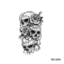 Load image into Gallery viewer, Creative Flower Arm Tattoo Stickers Sketch Flower Skull Tattoo Stickers Men Lion Wild Wolf Tiger Full Skull Totem Tattoo Stickers