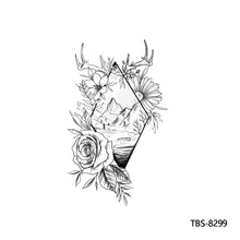 Load image into Gallery viewer, Creative Flower Arm Tattoo Stickers Sketch Flower Skull Tattoo Stickers Men Lion Wild Wolf Tiger Full Skull Totem Tattoo Stickers