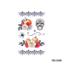 Load image into Gallery viewer, Creative Flower Arm Tattoo Stickers Sketch Flower Skull Tattoo Stickers Men Lion Wild Wolf Tiger Full Skull Totem Tattoo Stickers