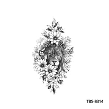 Load image into Gallery viewer, Creative Flower Arm Tattoo Stickers Sketch Flower Skull Tattoo Stickers Men Lion Wild Wolf Tiger Full Skull Totem Tattoo Stickers