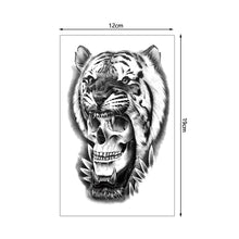 Load image into Gallery viewer, Creative Flower Arm Tattoo Stickers Sketch Skull Tattoo Stickers Fashion Men Snake Wild Wolf Tiger Full Skull Totem Tattoo Stickers