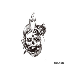 Load image into Gallery viewer, Creative Flower Arm Tattoo Stickers Sketch Skull Tattoo Stickers Fashion Men Snake Wild Wolf Tiger Full Skull Totem Tattoo Stickers