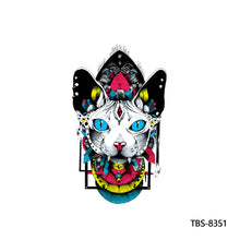 Load image into Gallery viewer, Creative Flower Arm Tattoo Stickers Sketch Skull Tattoo Stickers Fashion Men Snake Wild Wolf Tiger Full Skull Totem Tattoo Stickers