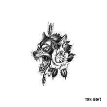 Load image into Gallery viewer, Creative Flower Arm Tattoo Stickers Sketch Skull Tattoo Stickers Fashion Men Snake Wild Wolf Tiger Full Skull Totem Tattoo Stickers