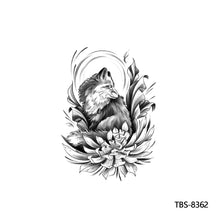 Load image into Gallery viewer, Creative Flower Arm Tattoo Stickers Sketch Skull Tattoo Stickers Fashion Men Snake Wild Wolf Tiger Full Skull Totem Tattoo Stickers