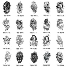 Load image into Gallery viewer, Fashion Arm Half Tattoo Stickers Totem Big Flower Men Creative Snake Lion Tiger Women Full Skull Totem Tattoo Stickers