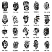Load image into Gallery viewer, Fashion Arm Half Tattoo Stickers Totem Big Flower Men Creative Snake Lion Tiger Women Full Skull Totem Tattoo Stickers