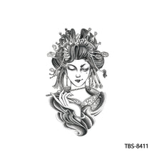 Load image into Gallery viewer, Totem Large Flower Arm Arabic Tattoo Sticker Men Creative Snake Angle Wolf Animal Women Full Skull Totem Tattoo Stickers