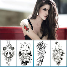 Load image into Gallery viewer, Animal Rose Small Full Arm Totem Tattoo Sticker Skull Colorful Tattoo Sticker Lotus Men Creative Women Totem Tattoo Stickers