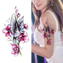 Load image into Gallery viewer, Flower Small Full Arm Totem Tattoo Sticker English Alphabet Flowers Tattoo Sticker Lotus Men Creative Women Totem Tattoo Stickers