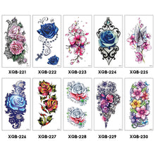 Load image into Gallery viewer, Flower Small Full Arm Totem Tattoo Sticker English Alphabet Flowers Tattoo Sticker Lotus Men Creative Women Totem Tattoo Stickers