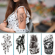 Load image into Gallery viewer, Flower Small Full Arm Totem Tattoo Sticker Animal Skull Colorful Tattoo Sticker Lotus Men Creative Women Totem Tattoo Stickers