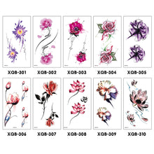 Load image into Gallery viewer, Flower Small Full Arm Totem Tattoo Sticker Fashion Lily Flowers Tattoo Sticker Clock Men Creative Women Totem Tattoo Stickers
