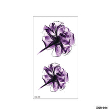 Load image into Gallery viewer, Flower Small Full Arm Totem Tattoo Sticker Fashion Lily Flowers Tattoo Sticker Clock Men Creative Women Totem Tattoo Stickers