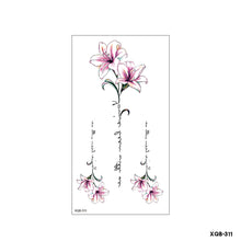 Load image into Gallery viewer, Flower Small Full Arm Totem Tattoo Sticker Fashion Lily Flowers Tattoo Sticker Clock Men Creative Women Totem Tattoo Stickers