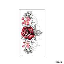 Load image into Gallery viewer, Flower Small Full Arm Totem Tattoo Sticker Fashion Lily Flowers Tattoo Sticker Clock Men Creative Women Totem Tattoo Stickers