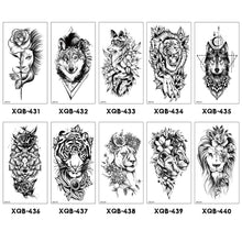 Load image into Gallery viewer, Creative Flower Half Arm Cool Tattoo Stickers Waterproof Fashion Lion Animal Tiger Men Women Female Snake Tattoo Stickers