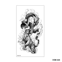 Load image into Gallery viewer, Creative Flower Half Arm Cool Tattoo Stickers Waterproof Fashion Lion Animal Tiger Men Women Female Snake Tattoo Stickers