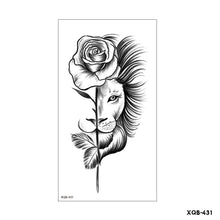 Load image into Gallery viewer, Creative Flower Half Arm Cool Tattoo Stickers Waterproof Fashion Lion Animal Tiger Men Women Female Snake Tattoo Stickers