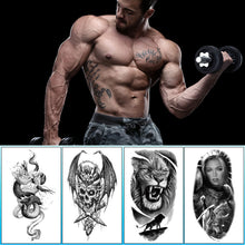 Load image into Gallery viewer, Creative Flower Half Arm Cool Tattoo Stickers Waterproof Fashion Lion Animal Tiger Men Women Female Snake Tattoo Stickers