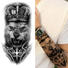 Load image into Gallery viewer, Creative Flower Half Arm Cool Tattoo Stickers Waterproof Fashion Lion Animal Tiger Men Women Female Snake Tattoo Stickers