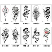 Load image into Gallery viewer, Creative Flower Half Arm Cool Tattoo Stickers Waterproof Fashion Lion Animal Tiger Men Women Female Snake Tattoo Stickers