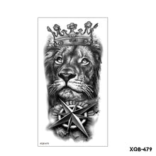 Load image into Gallery viewer, Creative Flower Half Arm Cool Tattoo Stickers Waterproof Fashion Lion Animal Tiger Men Women Female Snake Tattoo Stickers