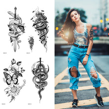 Load image into Gallery viewer, Creative Flower Half Arm Cool Tattoo Stickers Waterproof Fashion Lion Animal Tiger Men Women Female Snake Tattoo Stickers