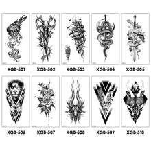 Load image into Gallery viewer, Creative Flower Half Arm Cool Tattoo Stickers Waterproof Fashion Lion Animal Tiger Men Women Female Snake Tattoo Stickers