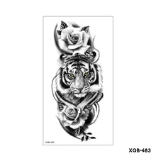Load image into Gallery viewer, Creative Flower Half Arm Cool Tattoo Stickers Waterproof Fashion Lion Animal Tiger Men Women Female Snake Tattoo Stickers