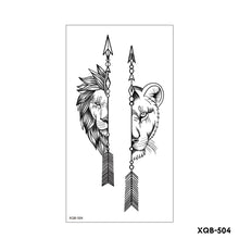 Load image into Gallery viewer, Creative Flower Half Arm Cool Tattoo Stickers Waterproof Fashion Lion Animal Tiger Men Women Female Snake Tattoo Stickers