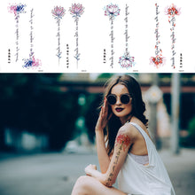 Load image into Gallery viewer, Creative Flower Half Arm Tattoo Stickers Waterproof Fashion Lion Animal Tiger Men Women Tattoo Sticker Snake Tattoo Stickers