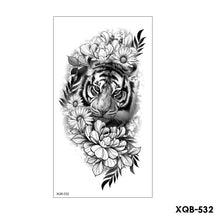 Load image into Gallery viewer, Creative Flower Half Arm Tattoo Stickers Waterproof Fashion Lion Animal Tiger Men Women Tattoo Sticker Snake Tattoo Stickers