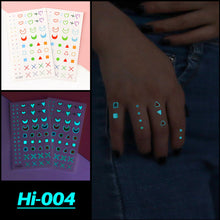 Load image into Gallery viewer, Cute Waterproof Blue Luminous Tattoo Stickers Small Fresh Animal Tattoo Stickers Rainbow Heart Penguin Dog Arm Tattoo Sticker