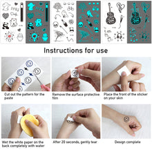 Load image into Gallery viewer, Cute Waterproof Blue Luminous Tattoo Stickers Small Fresh Animal Tattoo Stickers Deer Panda Penguin Dog Arm Tattoo Sticker
