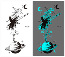 Load image into Gallery viewer, Cute Waterproof Blue Luminous Tattoo Stickers Small Fresh Animal Tattoo Stickers Deer Panda Penguin Dog Arm Tattoo Sticker