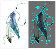 Load image into Gallery viewer, Cute Waterproof Blue Luminous Tattoo Stickers Small Fresh Animal Tattoo Stickers Deer Panda Penguin Dog Arm Tattoo Sticker