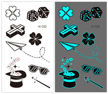 Load image into Gallery viewer, Cute Waterproof Blue Luminous Tattoo Stickers Small Fresh Animal Tattoo Stickers Deer Panda Penguin Dog Arm Tattoo Sticker