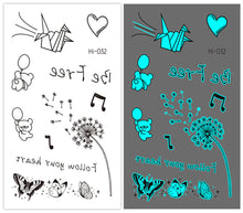 Load image into Gallery viewer, Cute Waterproof Blue Luminous Tattoo Stickers Small Fresh Animal Tattoo Stickers Deer Panda Penguin Dog Arm Tattoo Sticker